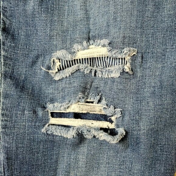 Lane Bryant Ankle Jeans Size 28 44X29 High Rise Distressed Ripped Medium Wash - Picture 5 of 9